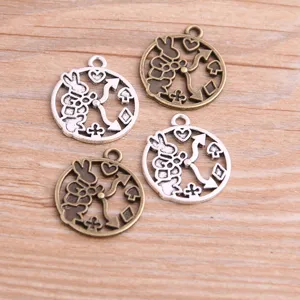 Argento Antico Bronzo Cavo Coniglio Sveglia Ciondoli DIY Lega Gioielli Creazione Charms Reperperti