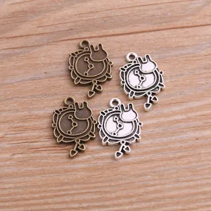 DIY Lega Coniglio Sveglia Ciondolo Charm Vintage Bronzo Argento Gioielli Che Fanno Risultati Accessori Artigianato