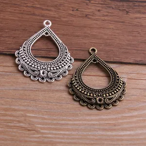 DIY Estilo Étnico Aleación Lágrima Multi Agujero Colgante Vintage Hueco Accesorios de Fabricación de Joyería Para Collar Arete