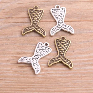Accesorios de joyería de aleación DIY dijes de cola de sirena colgantes para manualidades.