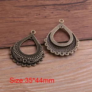 Colgante lágrima filigrana aleación bronce antiguo 35x44mm étnico fabricación joyas DIY