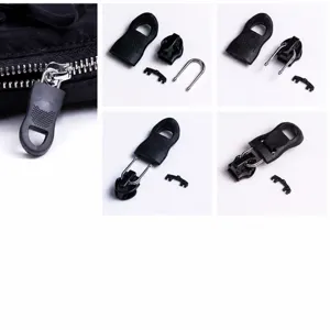 Detachable zipper repair kit tool-free replacement zipper pulls for luggage and clothing.