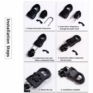 Universal zipper repair kit replacement puller detachable instant fix for bags jackets boots