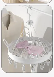 Drying rack with multiple clips for socks and underwear, windproof balcony organizer