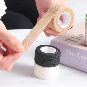 Self-adherent elastic cohesive bandage wrap for sports finger and joint support, breathable roll.