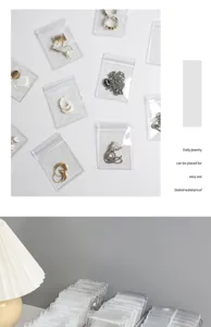Transparent portable jewelry storage bags, anti-oxidation sealed bags for earrings and rings.