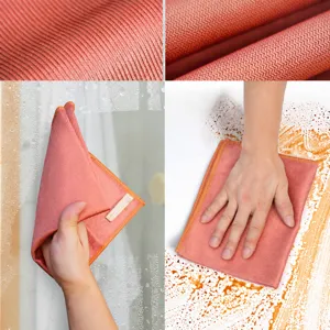Fish scale microfiber cleaning cloth for kitchen, highly absorbent streak free glass towel