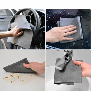 Paño de limpieza de microfibra gruesa ideal para múltiples tareas en hogar y auto.