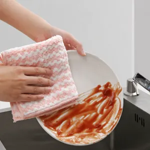 Dickes saugfähiges Küchentuch, ölabweisendes Mikrofasertuch zum Spülen und Abwischen.