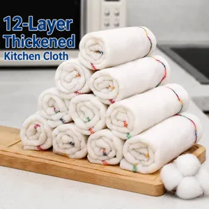 Household Kitchen Cleaning Cloth Soft Absorbent Oil-Free Dishcloth Premium Cotton Material Table Cleaning Towel