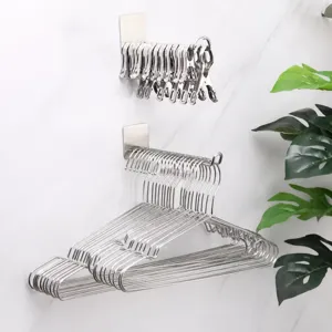 Roestvrijstalen kledinghangers en clips organizer wandmontage haak rek voor thuis balkon.
