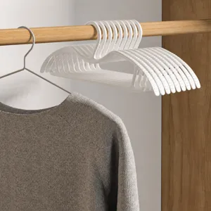 Home Plastic Clothes Hangers Traceproof Anti Slip Short Neck Coat Hangers Space Saving Heavy Duty Wardrobe Organizers