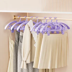 Multi-functional clothes hanger with clips traceless design for pants skirt underwear