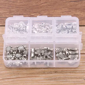 6 Estilos DIY Aleación Cuentas Vida Marina Pez Tortuga Estrella de Mar Joyería