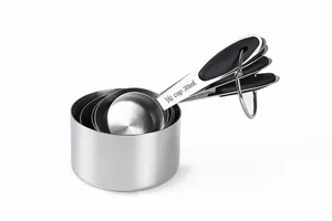 Set di misurini e cucchiai di misurazione in acciaio inossidabile con manici silicone
