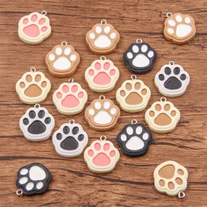 DIY Resin Paw Print Charms For Jewelry Making Cute Cat Dog Bear Claw Pendants For Necklace Bracelet Keychain Bag Accessories
