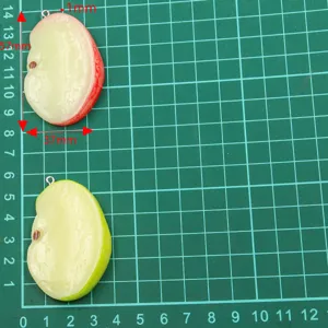 Pendentif tranche de pomme en résine DIY, accessoires d'artisanat de fruits de simulation 37x57mm