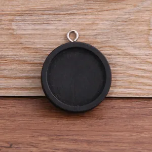 Runde hölzerne Anhänger Lünette Schale Rohling Cabochon Fassung für DIY Schmuckherstellung.