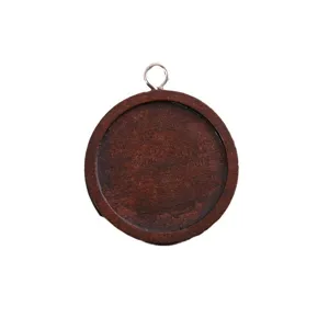 Runde Holz Anhänger Lünette Rohling DIY Schmuckherstellung Schale Mit Metallöse