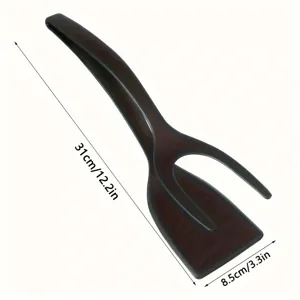 2-in-1 kitchen spatula and tongs, heat resistant food flip clamp for cooking fish and pancakes.