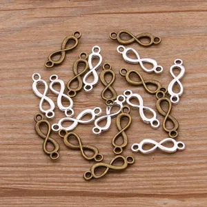 Mini Unendlichkeit Verbinder Anhänger Zinklegierung Zubehör DIY Armband Halskette Herstellung Antik Silber Bronze Pendants