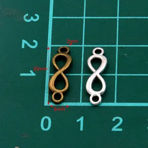 DIY Zinklegierung Unendlich Verbinder 6x20mm Metall Charms Schmuckzubehör Basteln 2 Farben
