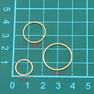 Ensemble de bagues rondes en acier inoxydable doré, 12mm 16mm 20mm accessoires DIY.
