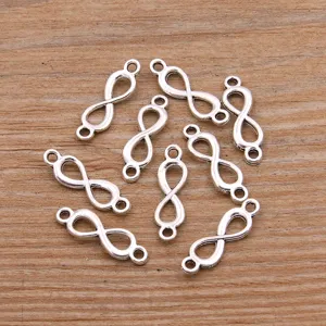 Silberne Unendlichkeit Anhänger Verbinder für DIY Schmuckherstellung Mini Metall Accessoires.