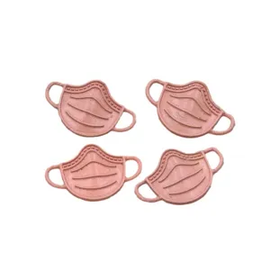 Lot de breloques connecteurs de bijoux en forme de masque en alliage de zinc rose