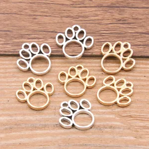 Silber- und goldfarbene hohle Pfoten-Anhänger für DIY-Halsketten, Armbänder und Schmuckzubehör.