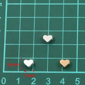 DIY alliage forme coeur metal perles d'espacement 6x7mm petit trou pour fabrication bijoux