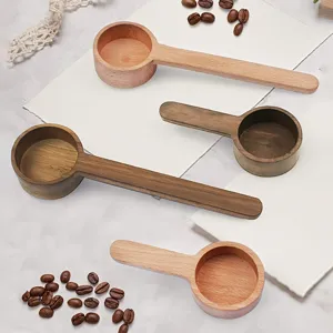 Cucchiaio Dosatore per Caffè in Legno Piccolo Sale Tè Latte in Polvere Misurino Noce Faggio Accessorio Cucina Posate