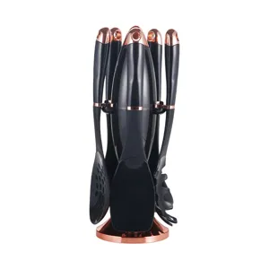 Food Grade Silicone Kitchen Utensils Set 6 Pieces Non Stick Cookware Set With Storage Holder Heat Resistant Cooking Tools