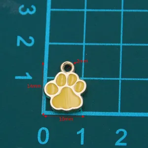 Accesorio colgante de huella de pata de aleación DIY para llavero y joyas detalles