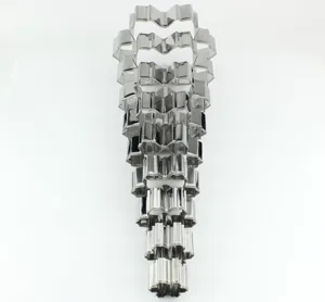 Stainless steel snowflake cookie cutters 9-piece set, durable baking mold for DIY pastries.