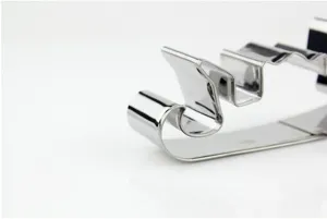 Stainless steel 3D Christmas cookie cutter detail, baking mold part closeup view.