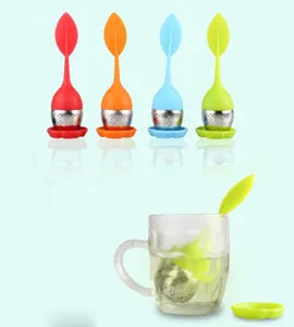 Silicone stainless steel leaf tea infuser creative loose leaf tea strainer filter cup tool