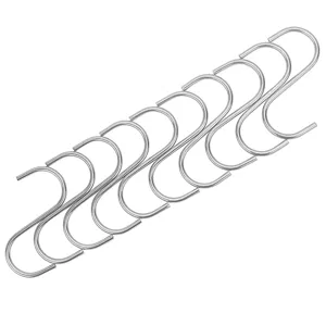Roestvrijstalen S-haken detailweergave, stevige keukengerei ophanghaken set voor gemakkelijke opberg.