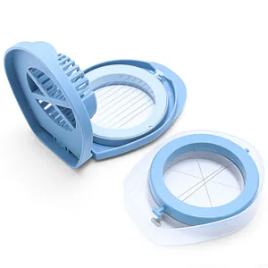 Detailed view of the multi-functional kitchen egg slicer featuring durable stainless steel wires.