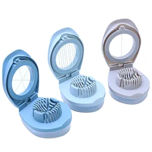 3-in-1 egg slicer with durable stainless steel wires, ideal kitchen tool for boiled eggs.