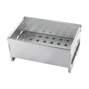 Gril de Barbecue Portable en Fer Galvanisé Poêle à Charbon de Bois de Bureau pour Camping en Plein Air Pique-nique