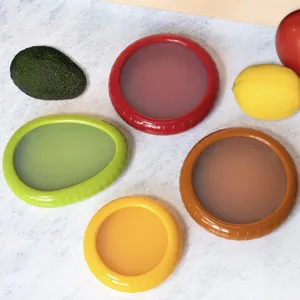 Creative Fruit Fresh Keeping Box Silicone Food Sealer Container Lemon Tomato Avocado Storage Box Kitchen Tools