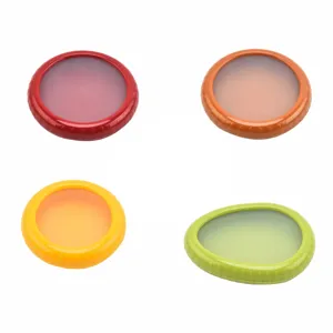 Colorful silicone food freshness covers set, round bowl seal lids for refrigerator fruit storage.