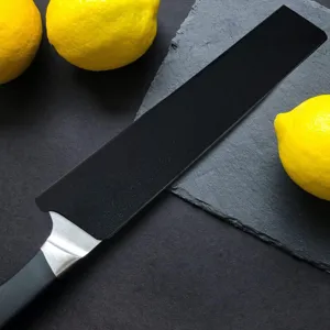 Black flocked knife sheath protective cover for chef and fruit kitchen knives portable tool.