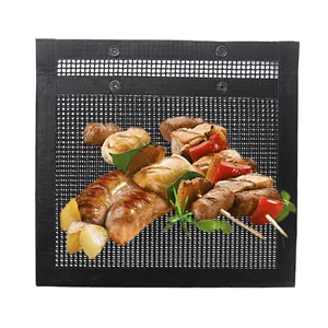Sacchetto per grill in rete antiaderente resistente per BBQ, ideale per cucinare all'aperto.