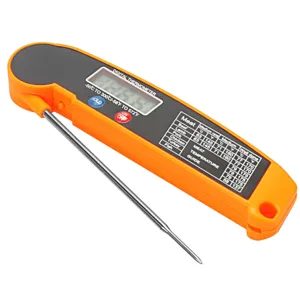 Digitales klappbares Fleischthermometer für Grill, Küche, Kochen und Ofen mit Edelstahlfühler.