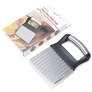 Stainless Steel Wavy Potato Cutter Crinkle Potato Slicer French Fry Cutter Kitchen Tool Vegetable Chopper For Cooking