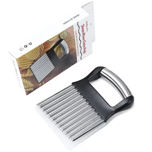 Stainless Steel Potato Crinkle Cutter Wavy French Fry Slicer Practical Kitchen Tool