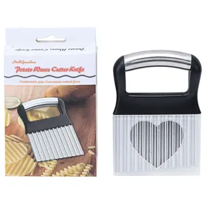 Stainless steel wavy potato cutter crinkle knife kitchen tool for fast french fries making