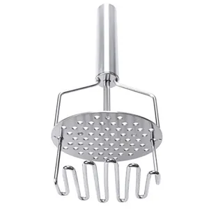 Stainless steel potato masher dual layer fruit mashing tool kitchen utensil main view